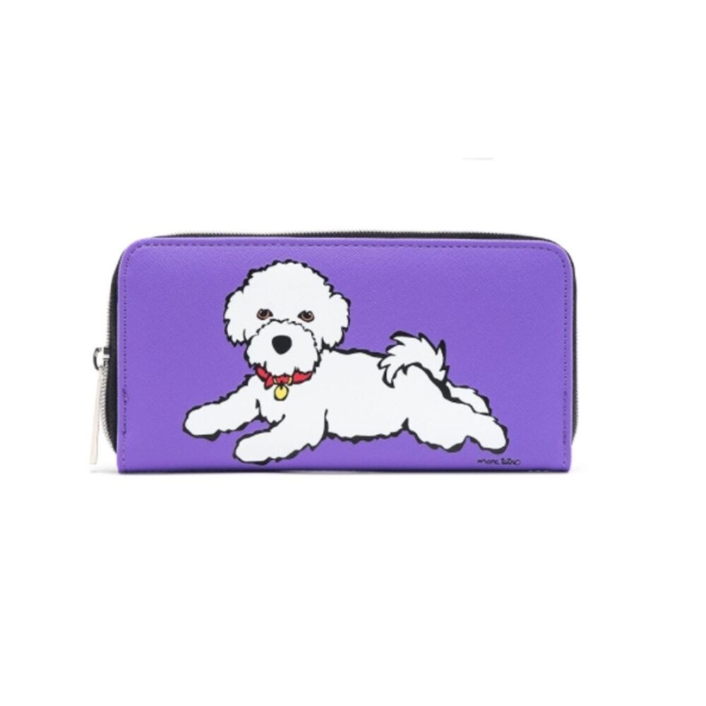 Purple Dog Print Zip-Around Wallet - Marc Tetro